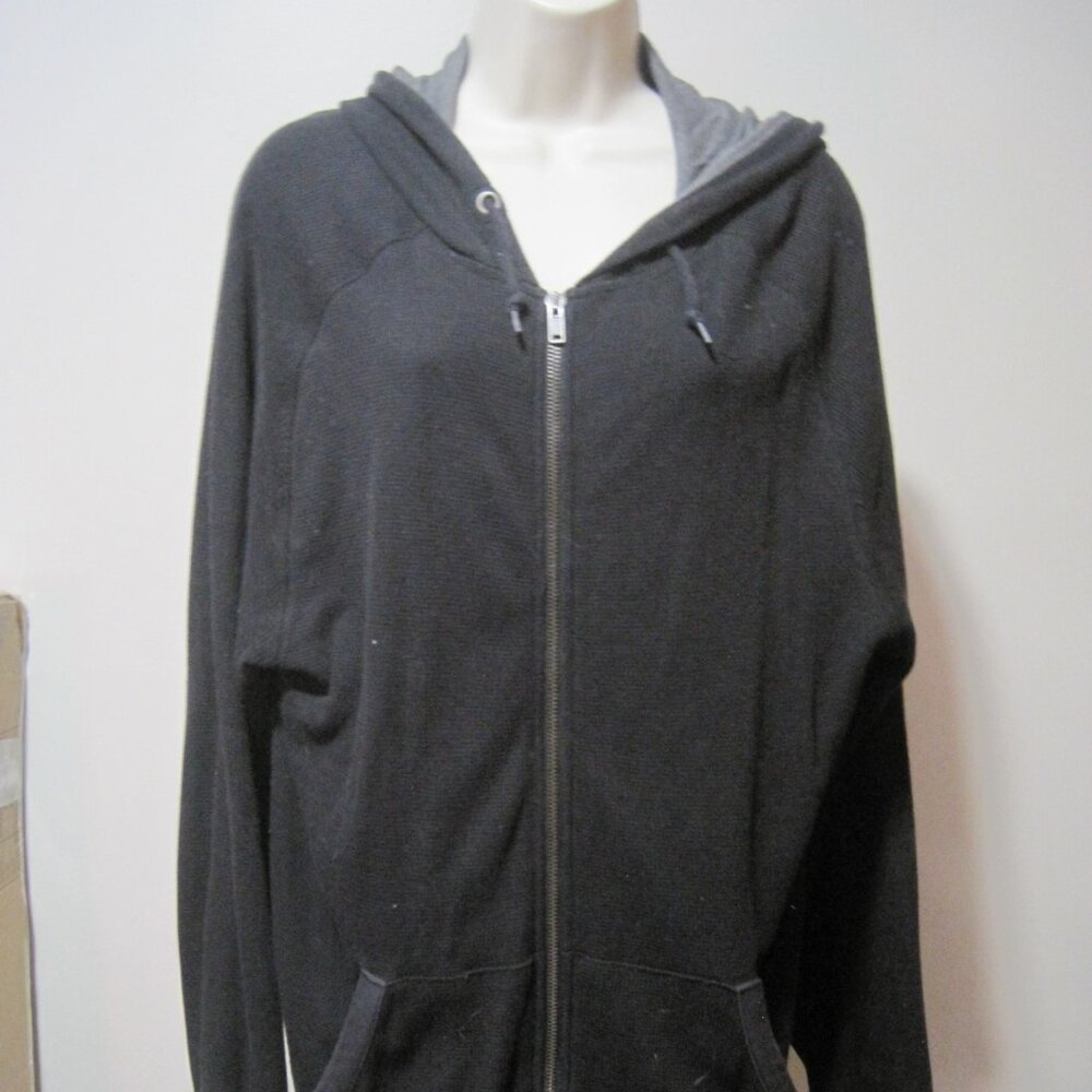 Old Navy Women's Large Navy Blue Cotton Polyester Fleece Zip Up Hooded Jacket